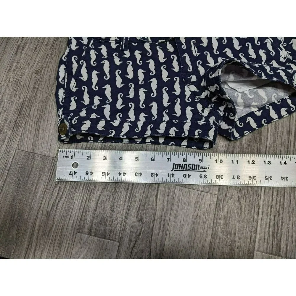 (3/$27) SO Juniors Size 3 Pockets‎ Seahorse Pattern Navy Blue White Short Shorts